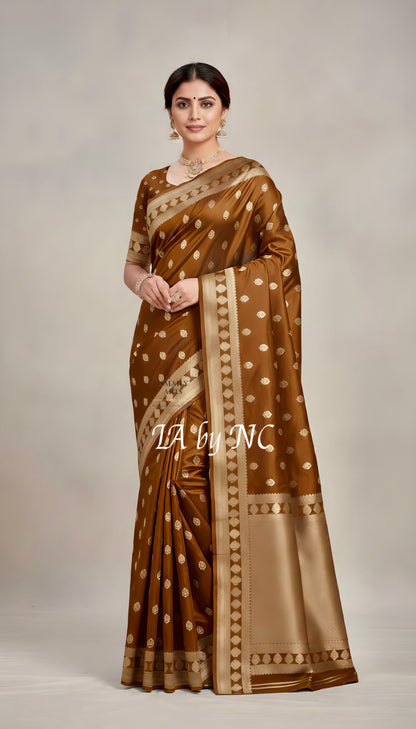 Tortilla Banarasi Mashru Katan Silk Saree