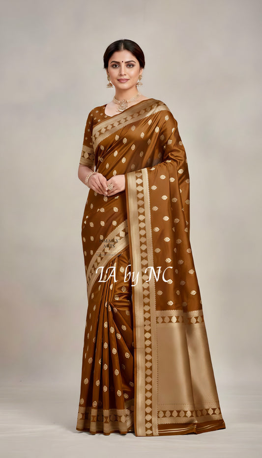 Tortilla Banarasi Mashru Katan Silk Saree