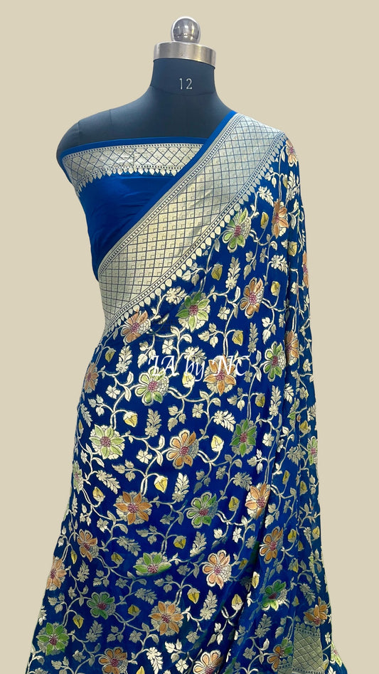 German Banarasi Pure Khaddi Georgette Saree