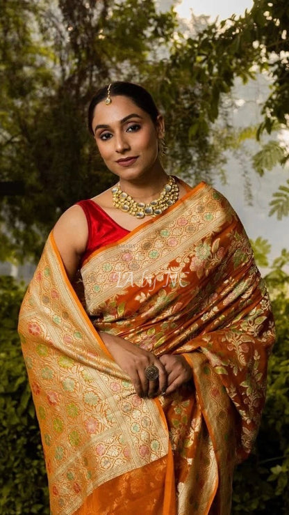 Honey Banarasi Pure Khaddi Georgette Saree