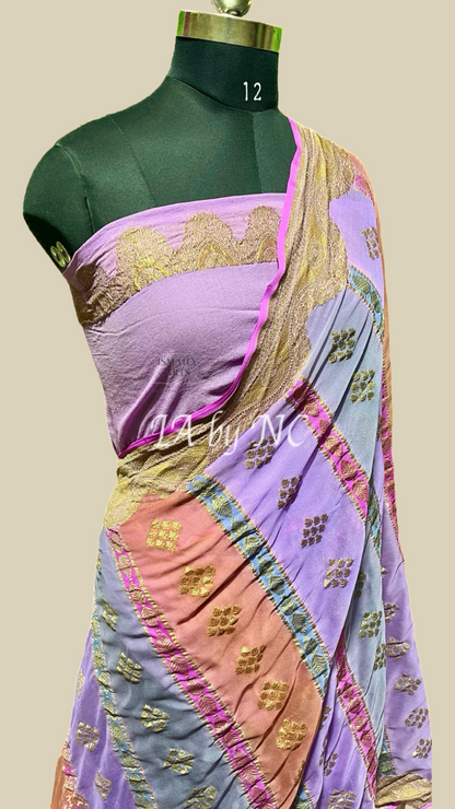 Amethyst Banarasi Pure Khaddi Georgette Saree