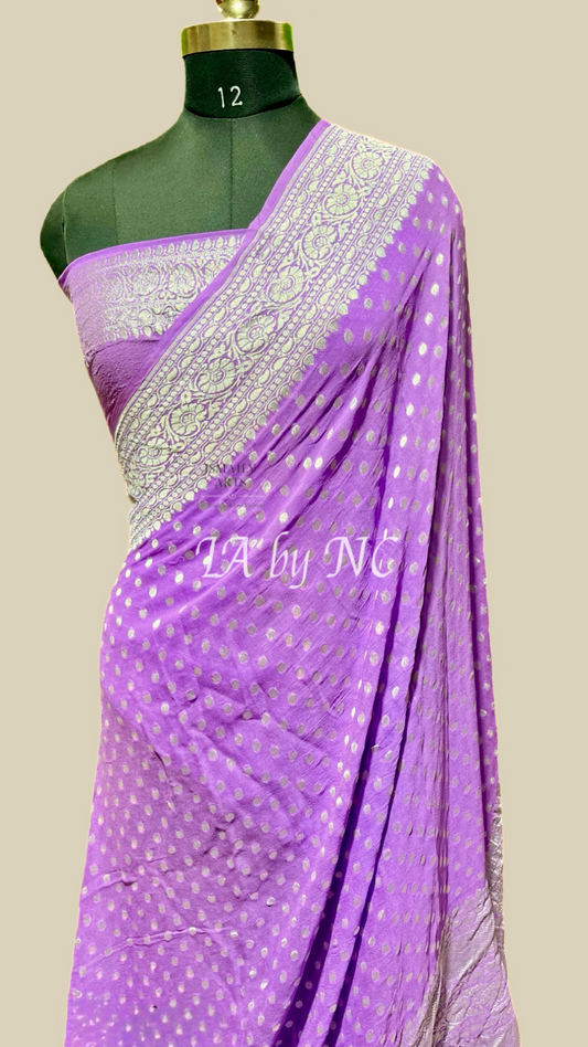Amethyst Banarasi Pure Khaddi Georgette Saree
