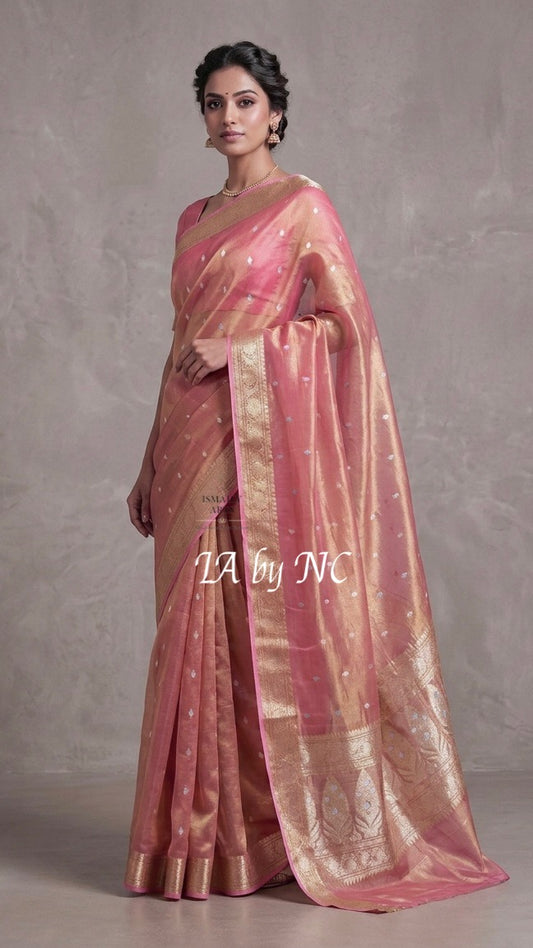 French Banarasi Pure Tissue Silk Sona Rupa Kadwa Saree