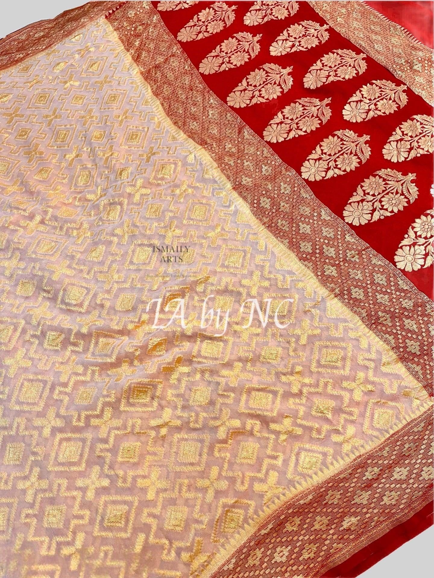 Crayola Banarasi Pure Khaddi Georgette Saree