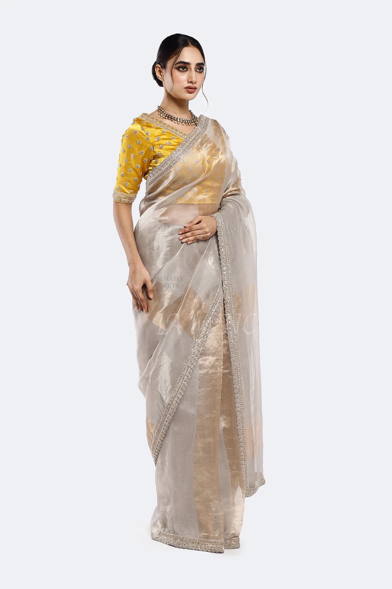 Ivory Banarasi Pure Tissue Silk Saree