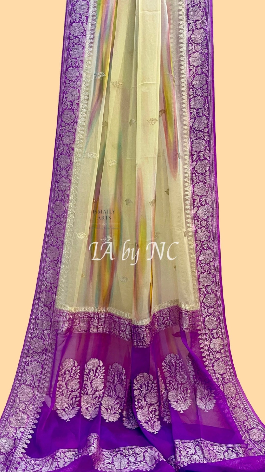 Electric Banarasi Pure Khaddi Georgette Kadwa Saree