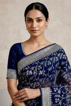 Space Banarasi Pure Khaddi Georgette Saree