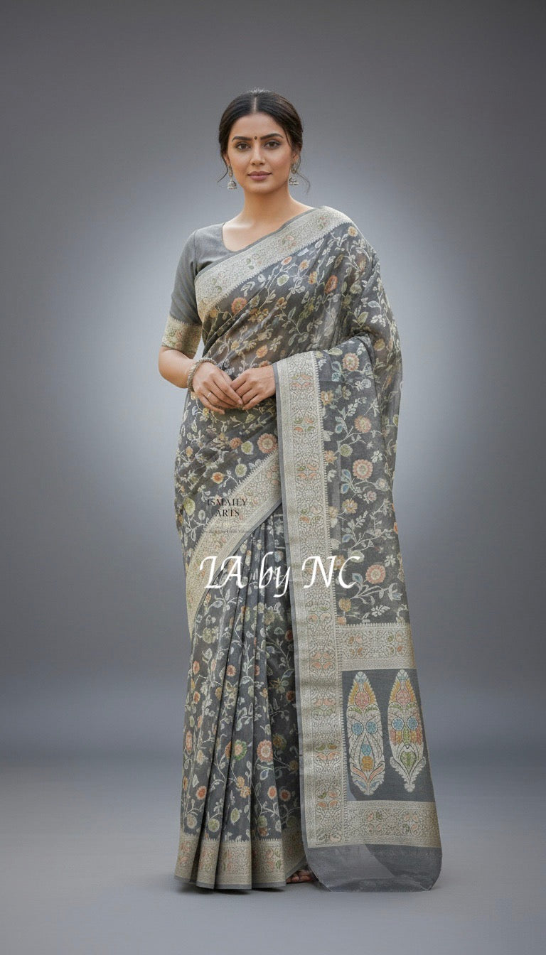Mink Banarasi Pure Khaddi Georgette Saree