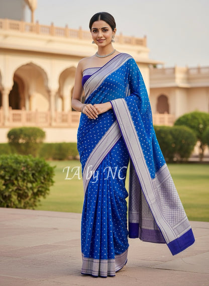 Egyptian Banarasi Pure Khaddi Georgette Saree