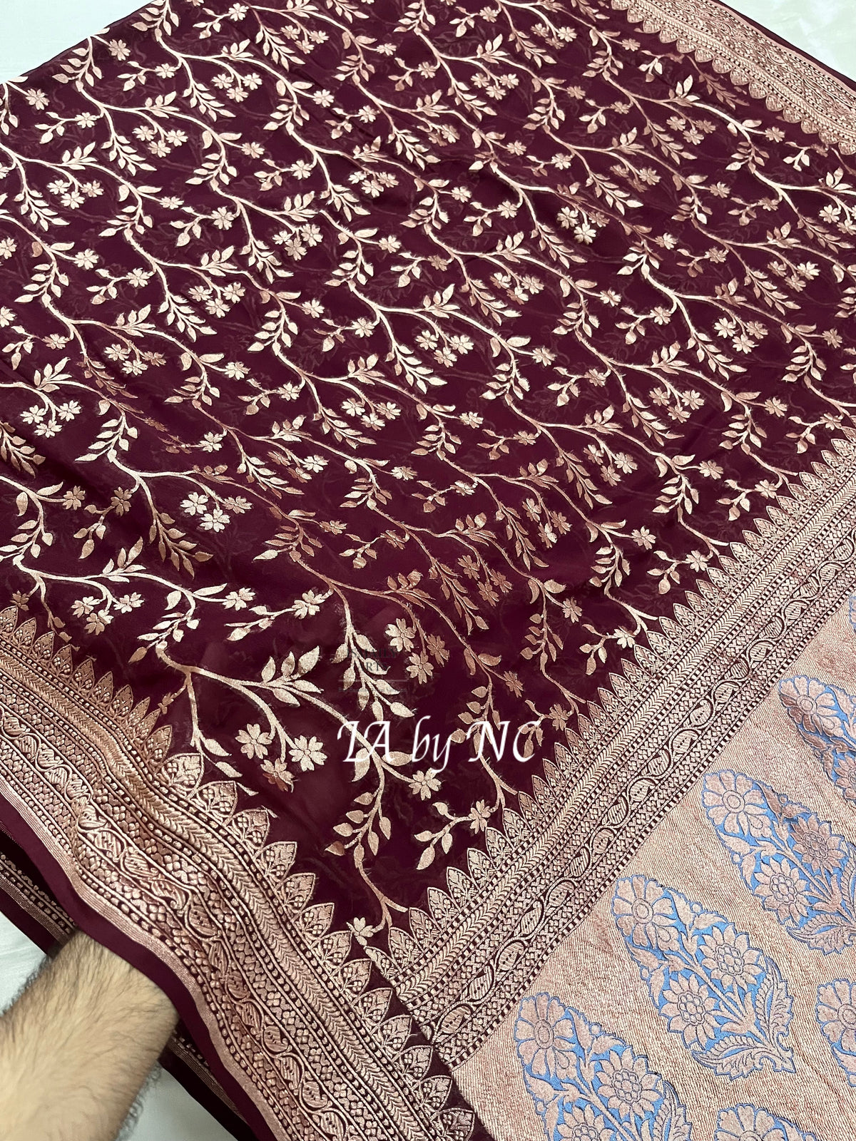 Hickory Banarasi Pure Khaddi Georgette Saree