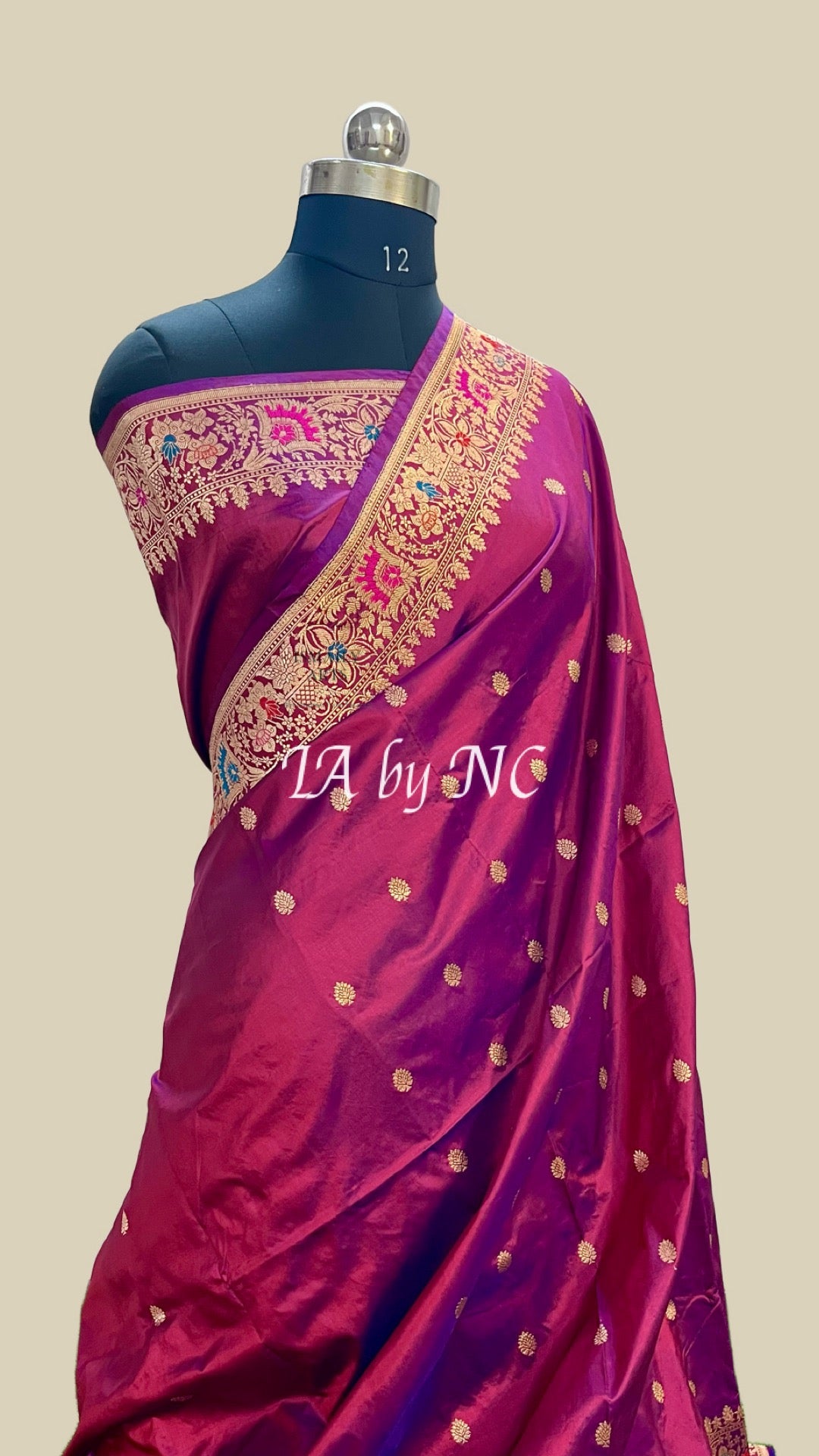 Berry Banarasi Pure Katan Silk Kadwa Meenakari Saree
