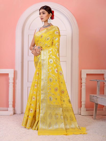Banarasi Blend Khaddi Georgette Meena Saree