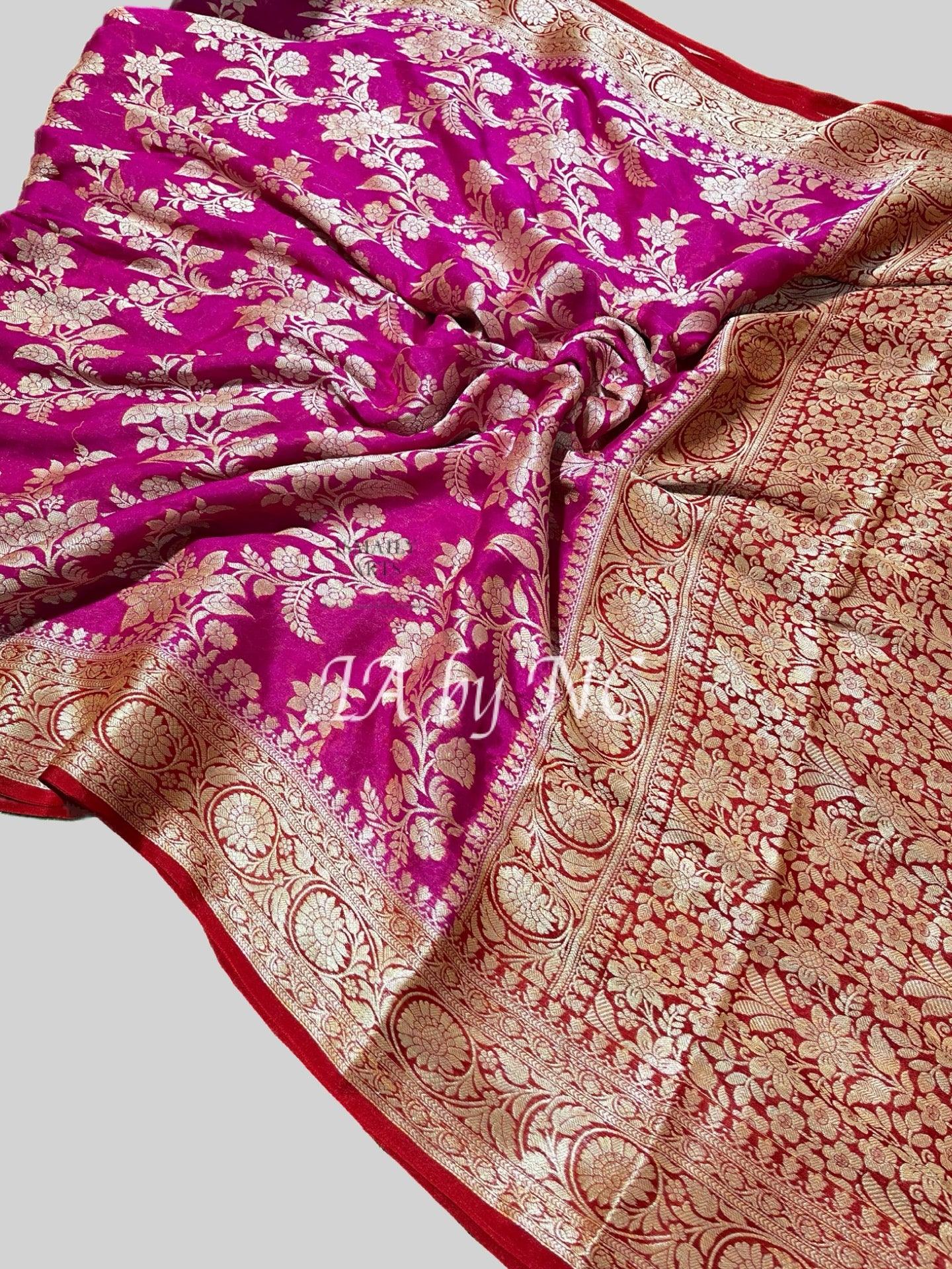 Rani Banarasi Pure Chiffon Georgette Saree