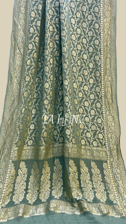 Beryl Banarasi Pure Khaddi Georgette Saree