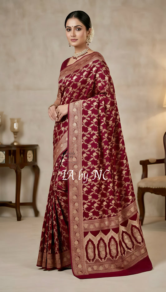 Barn Banarasi Mashru Katan Silk Saree