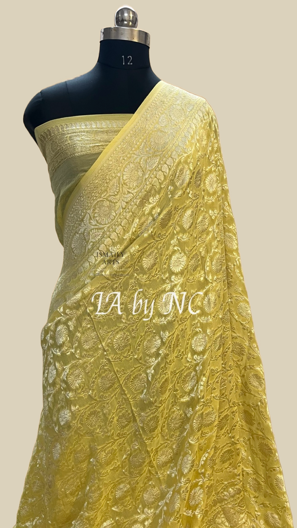 Flaxen Banarasi Pure Khaddi Georgette Saree