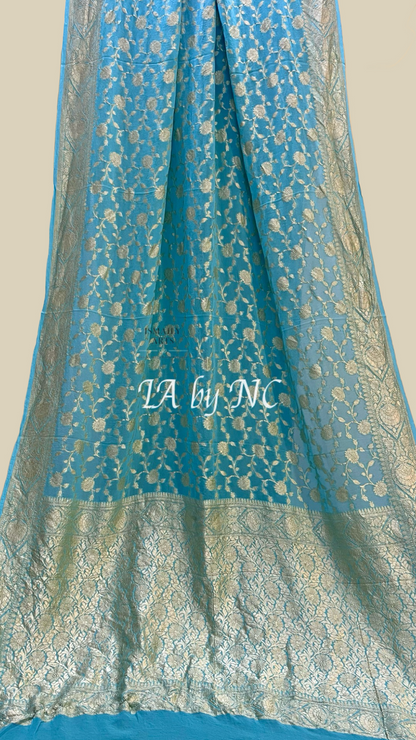 Baby Banarasi Pure Khaddi Georgette Saree