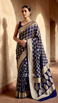 Denim Banarasi Pure Khaddi Georgette Saree