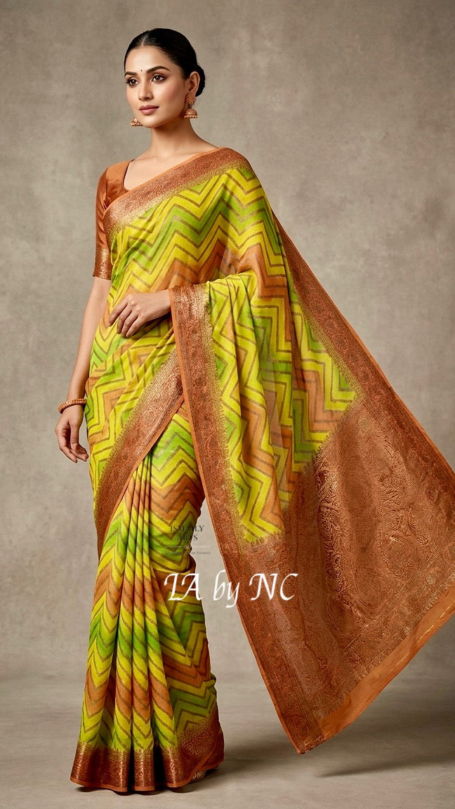Amber Banarasi Pure Chiffon Georgette Saree
