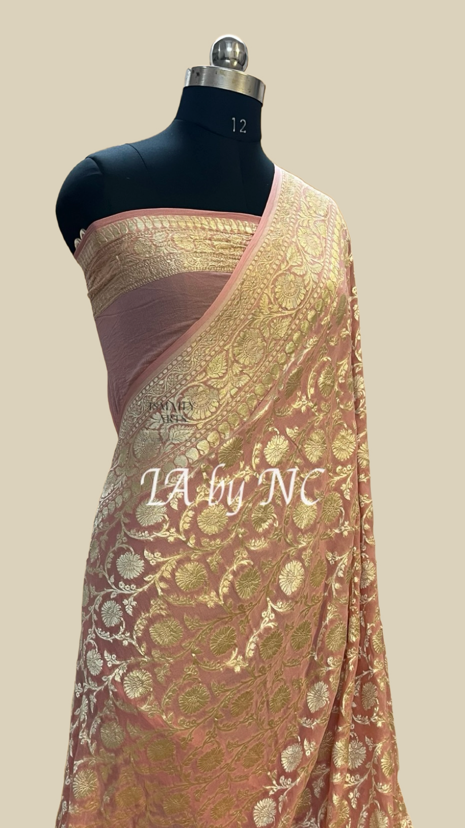 Flamingo Banarasi Pure Khaddi Georgette Saree