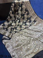 Black Banarasi Pure Chiffon Georgette Saree
