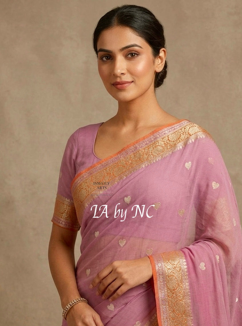 Mulberry Banarasi Pure Khaddi Georgette Kadwa Saree