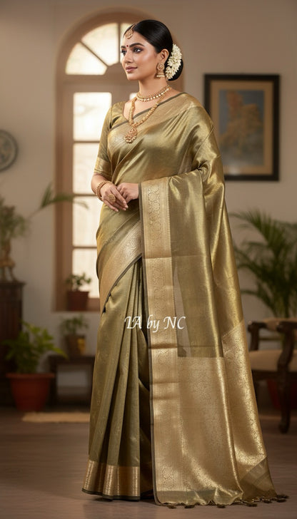Black Banarasi Pure Tissue Silk Saree