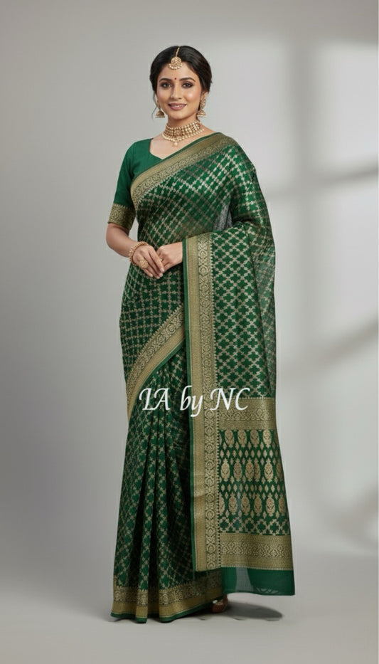 Sacramento Banarasi Pure Khaddi Georgette Saree