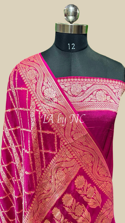 Rani Banarasi Pure Chiffon Georgette Saree
