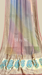 Salmon Banarasi Pure Khaddi Georgette Saree