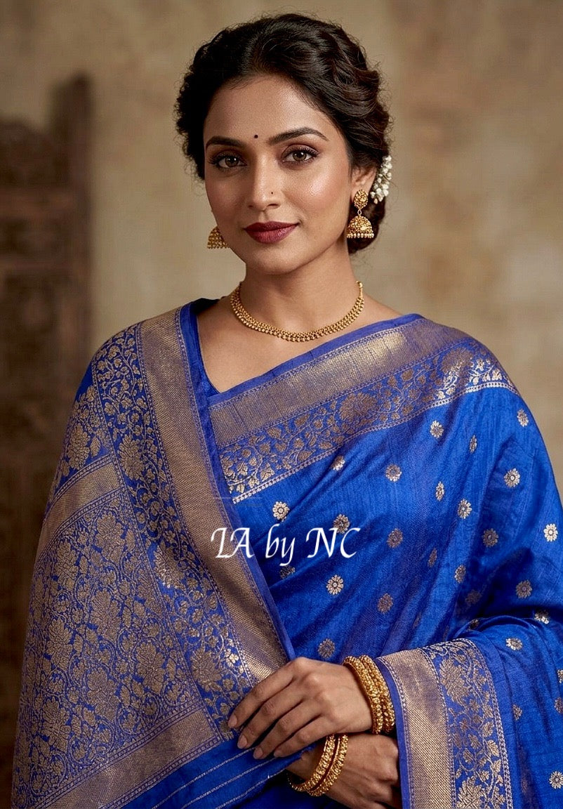 Royal Banarasi Pure Khaddi Tussar Kadwa Saree