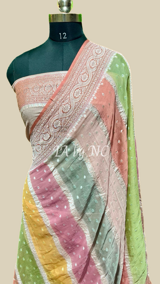 Lemonade Banarasi Pure Khaddi Georgette Saree