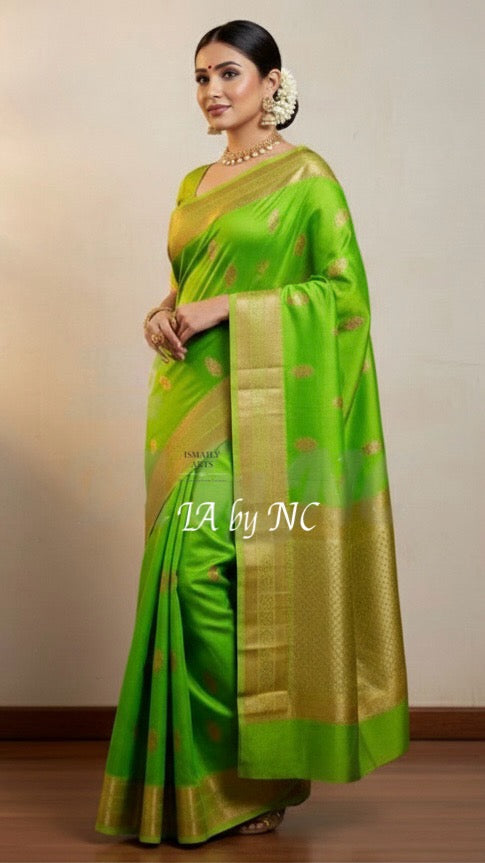 Kelly Banarasi Pure Kora Organza Kadwa Saree