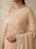 Beige Banarasi Pure Khaddi Georgette Saree