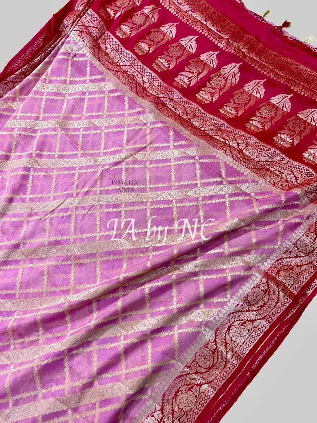 Neon Banarasi Pure Chiffon Georgette Saree
