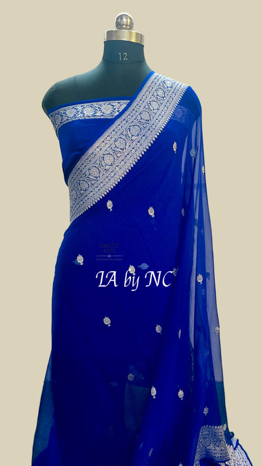 Royal Banarasi Pure Khaddi Georgette Kadwa Saree