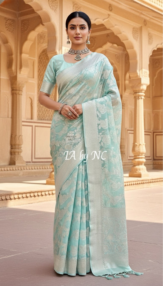 Baby Banarasi Pure Khaddi Georgette Saree