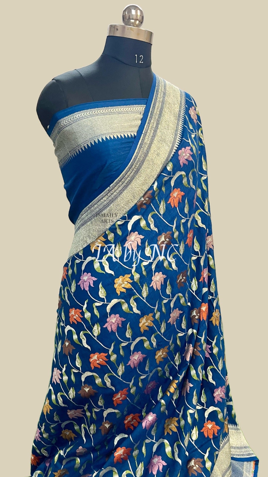 Prussian Banarasi Pure Munga Silk Saree