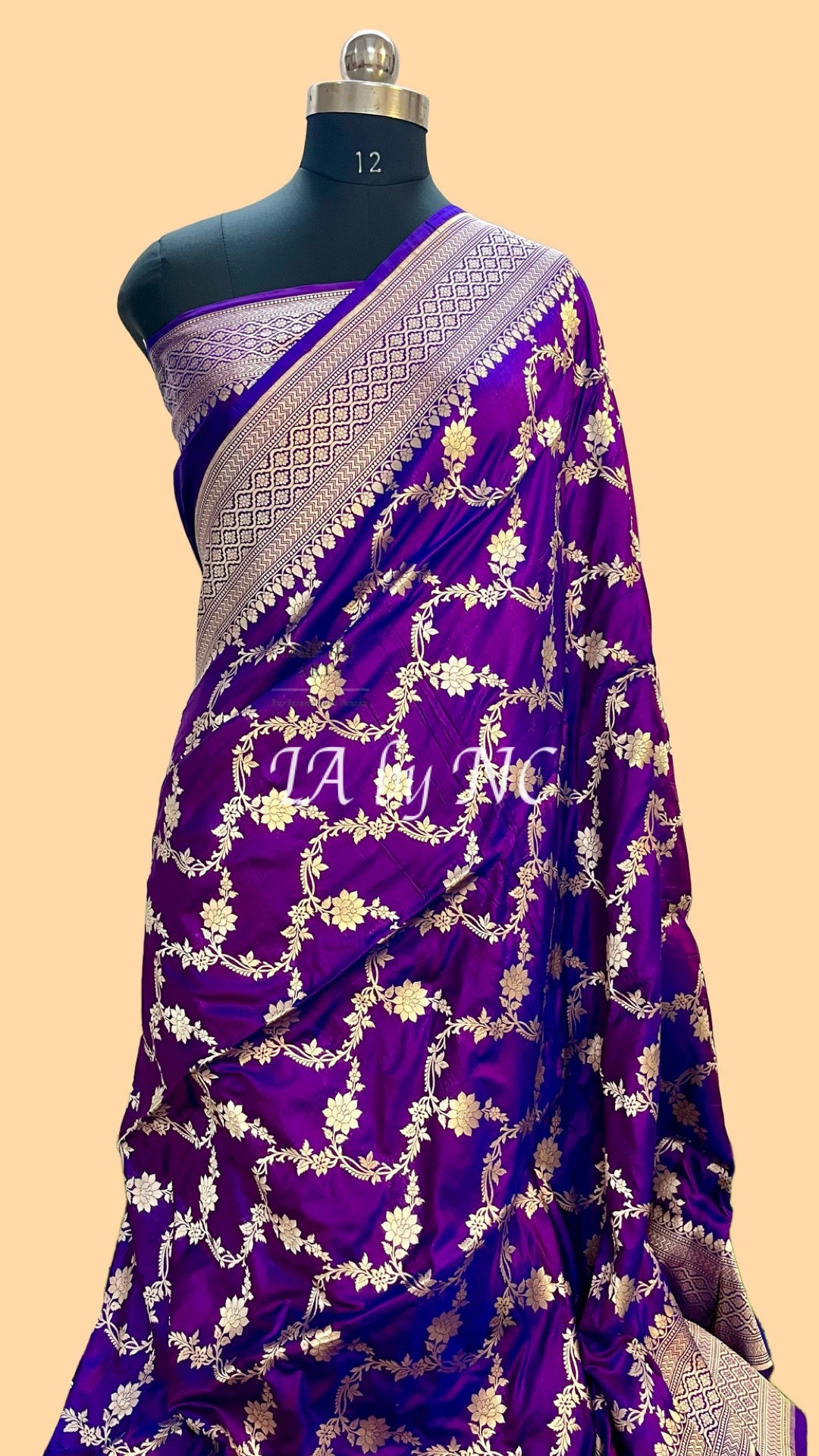 Grape Banarasi Pure Katan Silk Pattu Saree