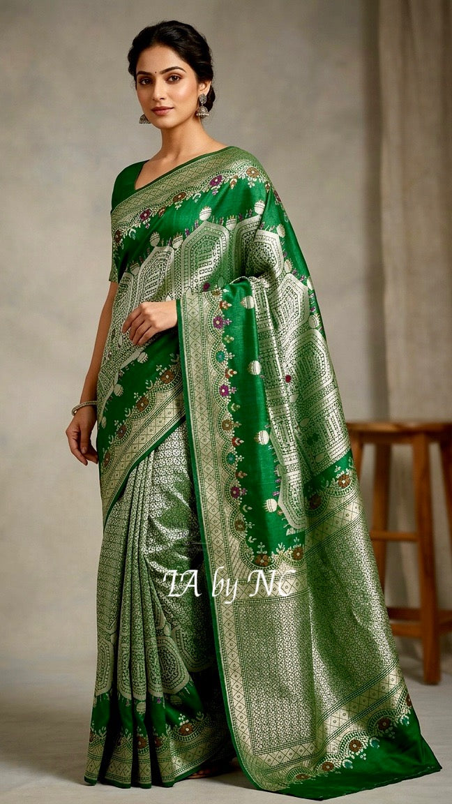 Sacramento Banarasi Pure Khaddi Tussar Georgette Designer Saree