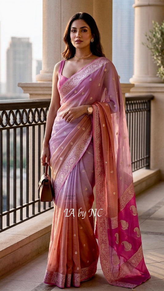Banarasi Pure Khaddi Georgette Kadwa Saree