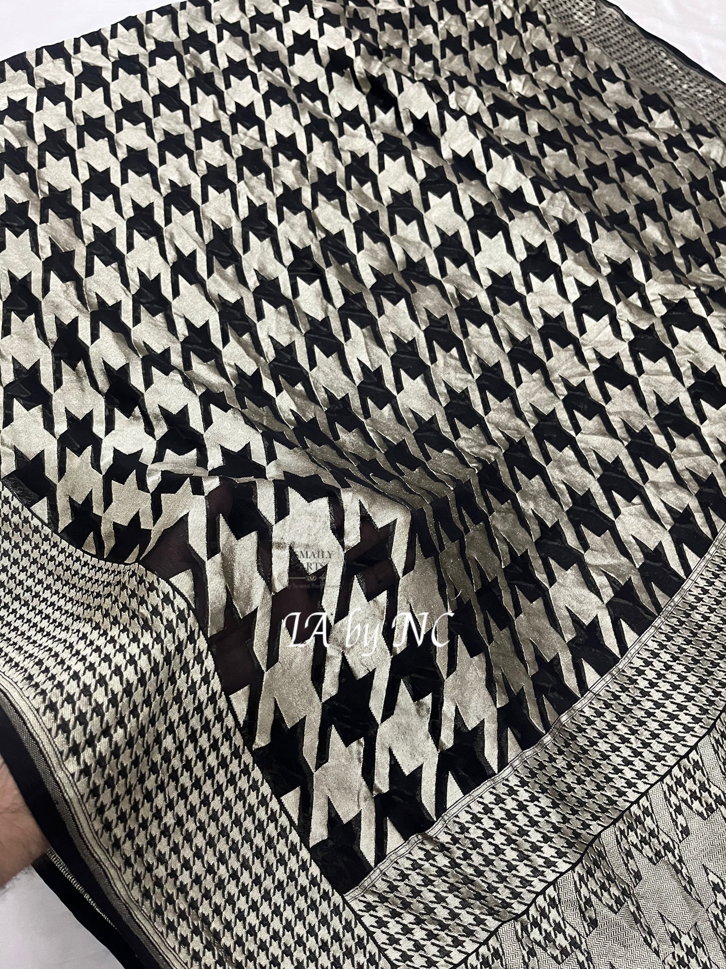 Black Banarasi Pure Khaddi Georgette Saree