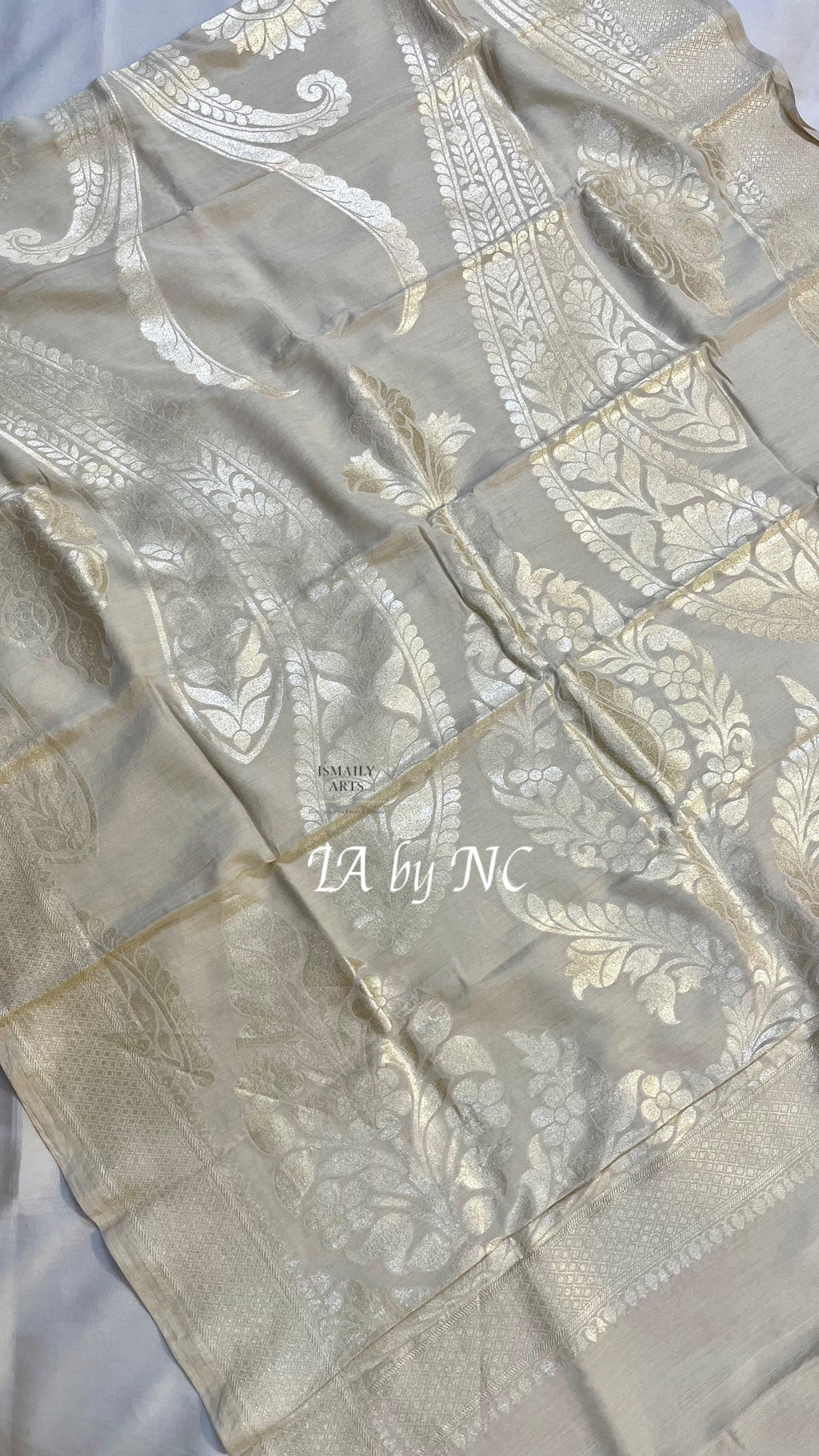 Beige Banarasi Pure Munga Silk Dupatta