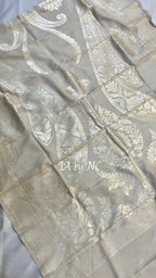 Beige Banarasi Pure Munga Silk Dupatta
