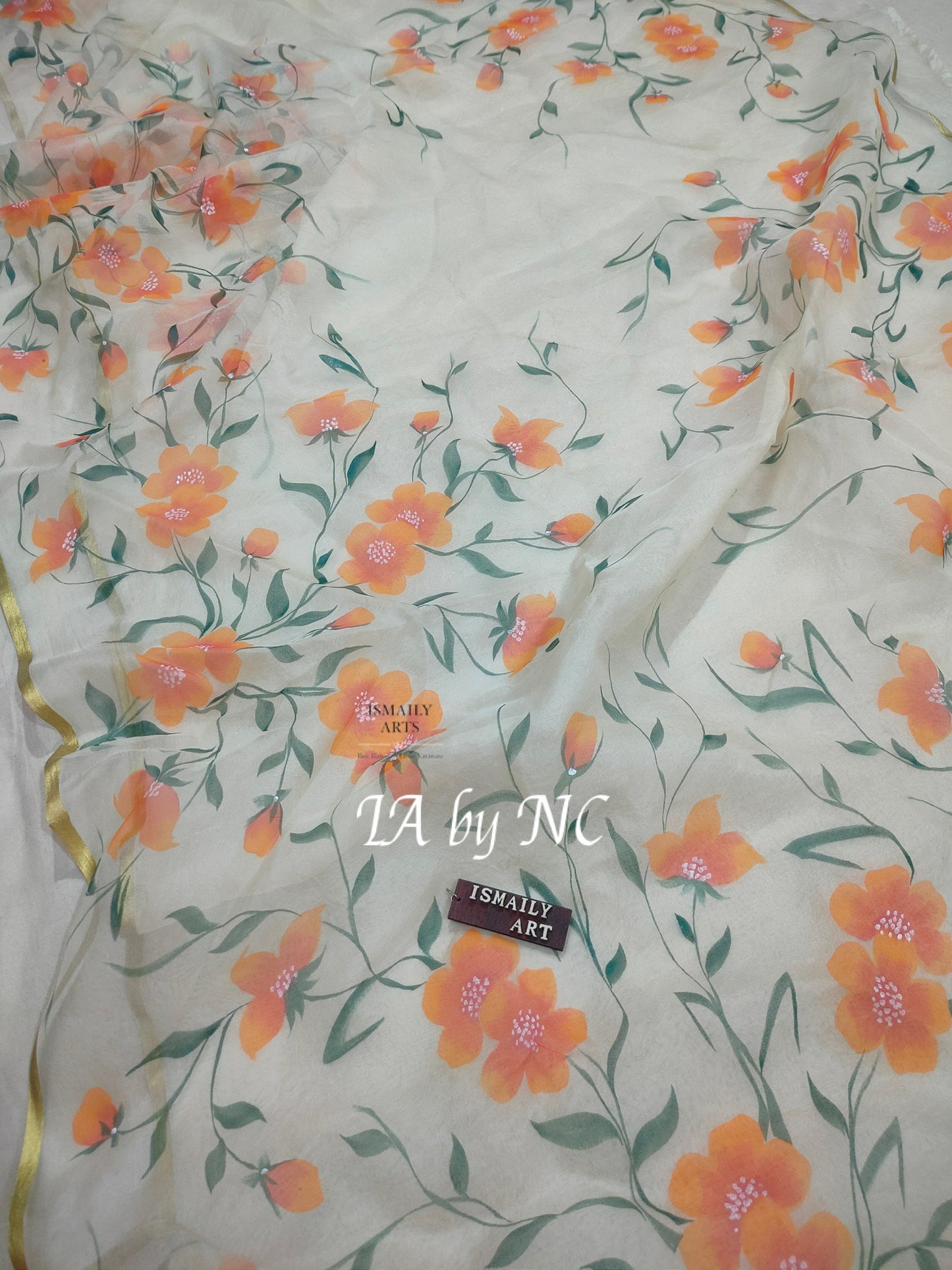 Beige Banarasi Pure Kora Organza Saree