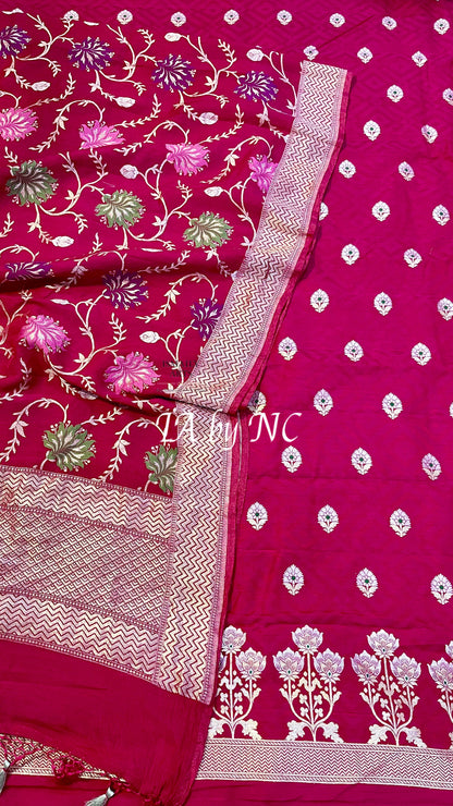 Ruby Banarasi Pure Munga Silk Dress materials