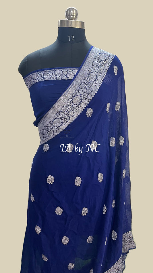 Space Banarasi Pure Khaddi Georgette Kadwa Saree
