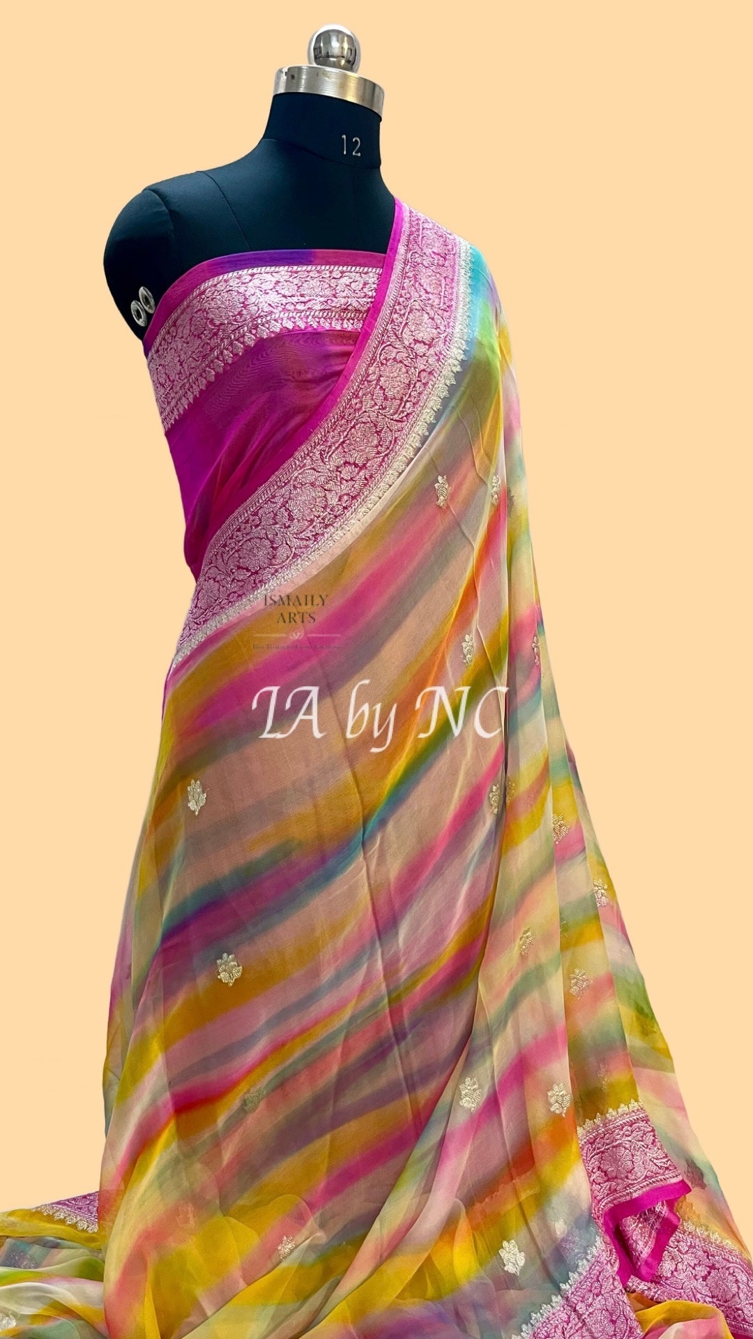 Rani Banarasi Pure Khaddi Georgette Kadwa Saree