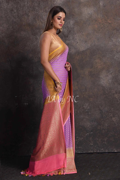 Orchid Banarasi Pure Khaddi Georgette Saree