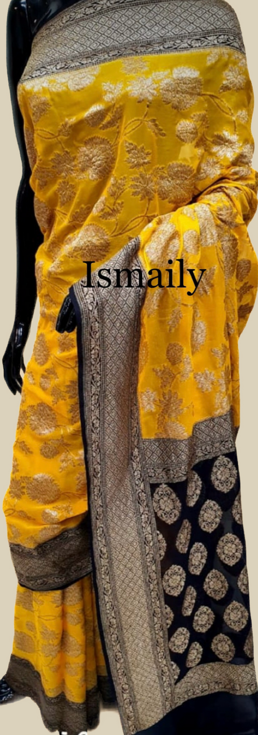 Amber Banarasi Pure Khaddi Georgette Saree